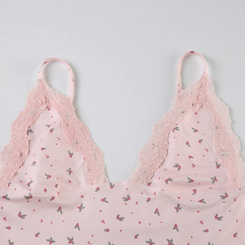 Floral Print Women's Set Camisole + Short Pants