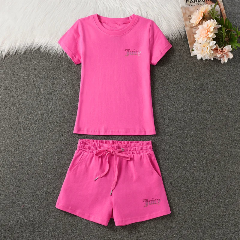 New Short Sleeved Yoga Suit Set, Women's Slim Fit Dress, Summer Casual Sports Two-piece Set