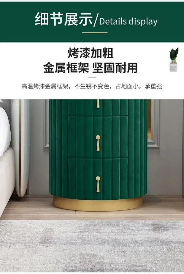 Mobile Side Bed Pink Nightstands Small Modern Modern Luxury Nightstands Space Saving Storage Furniture