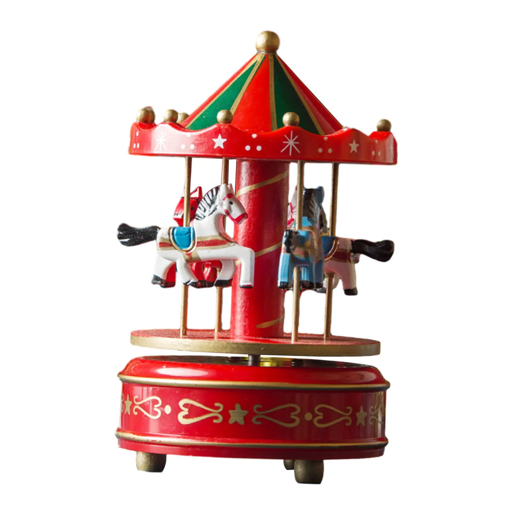 New Carousel Horse Music Box Resin Merry-go-round Musicical Box Home Desktop Decoration