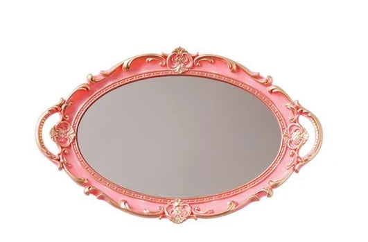Vintage Oval Jewelry Display Tray Mirror