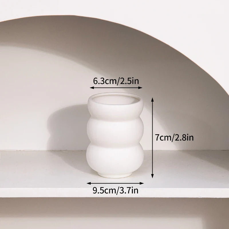 Ceramic Vase White Flower Pot Nordic Decorative Vase Dry Flower Vases for Home