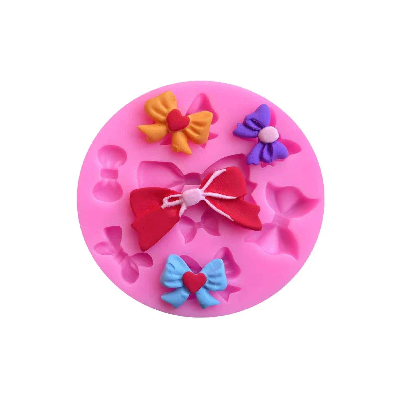 Mini Bows Silicone Fondant Molds Bowknot Candy Chocolate Cake Pop Topper Decorating Tools Kitchen