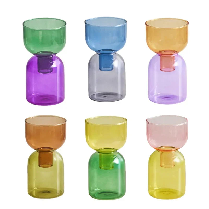 Set Mini Vases Terrarium Hydroponic Plant Pot Glass Vase