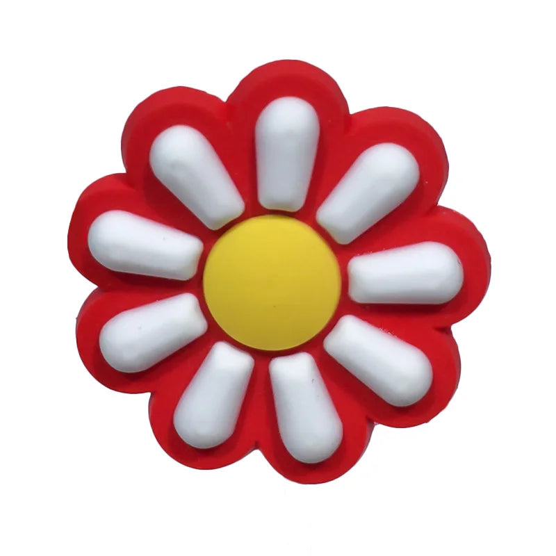 Plants Clog Charms Sunflower Mushroom Shoe Decoration Accessories Rosa Flower Shoe Charms Bamboo clips Jeans shoe buckle 1PCS