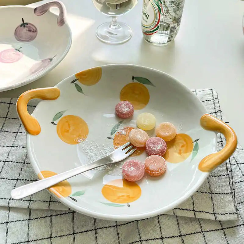 Cute Ceramic Handpaint Pattern Fruit Plate Salad Plate High Quality Plate