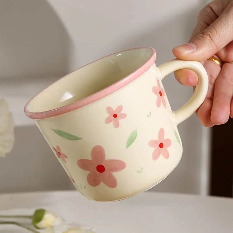High Appearance Level Cute Style Tulip Flower Cups, Ceramic Mugs