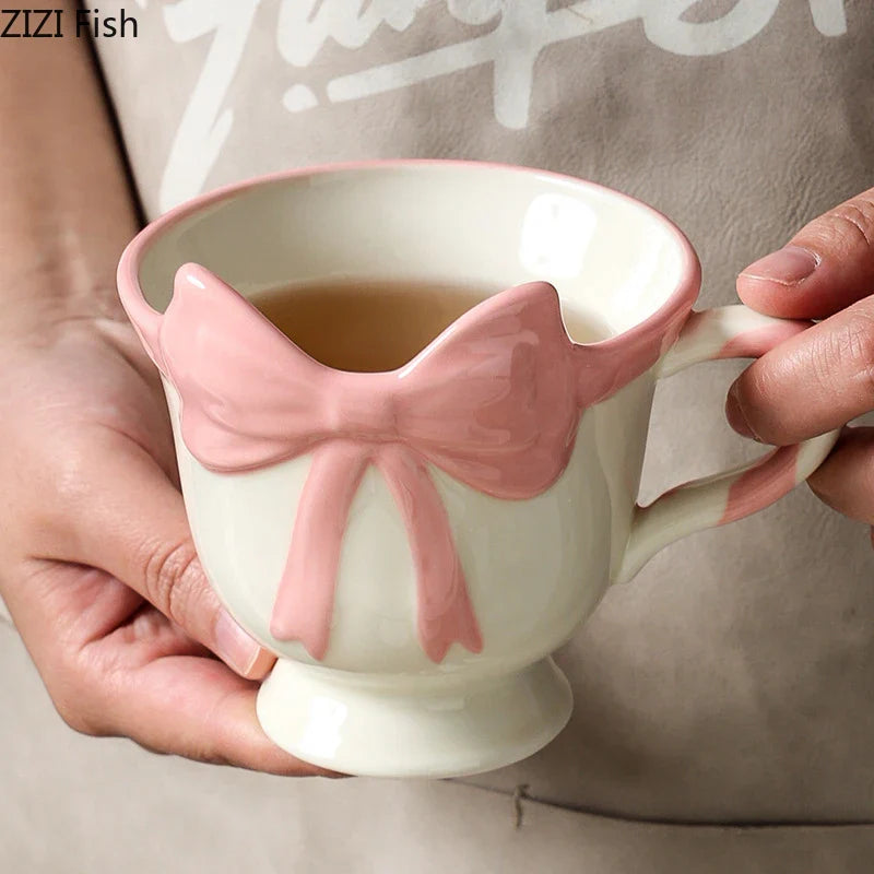 Cute Big Bowknot Decorative Mug