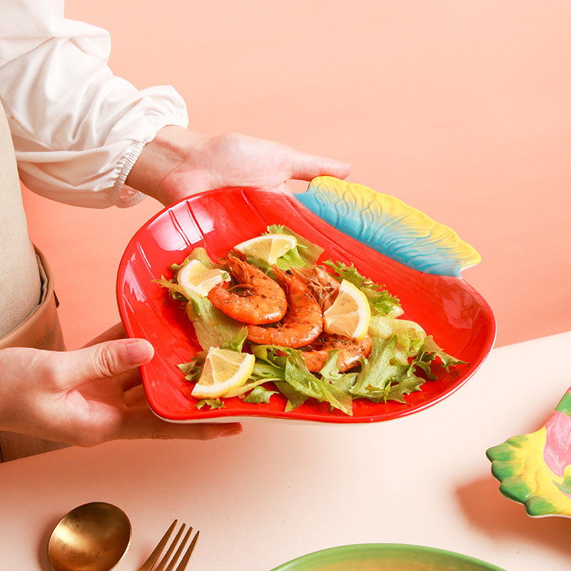 Fruit Shaped Ceramic Plate Creative Salad Plate Lovely Ceramic Tableware Fruit Plate Bowl Set Oven Dish Salad Bowl