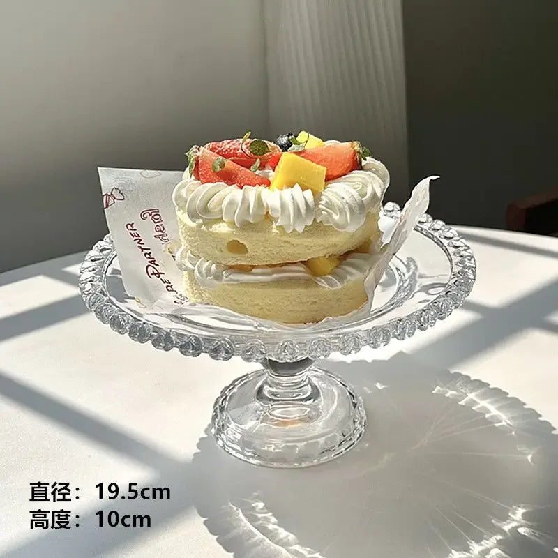 Clear Glass Cake Plate