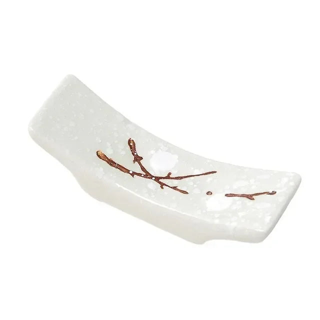 Japanese Plum Blossom Ceramic Chopstick Holder Creative Kitchen Supplies Household Chopstick Holder Care Gadget
