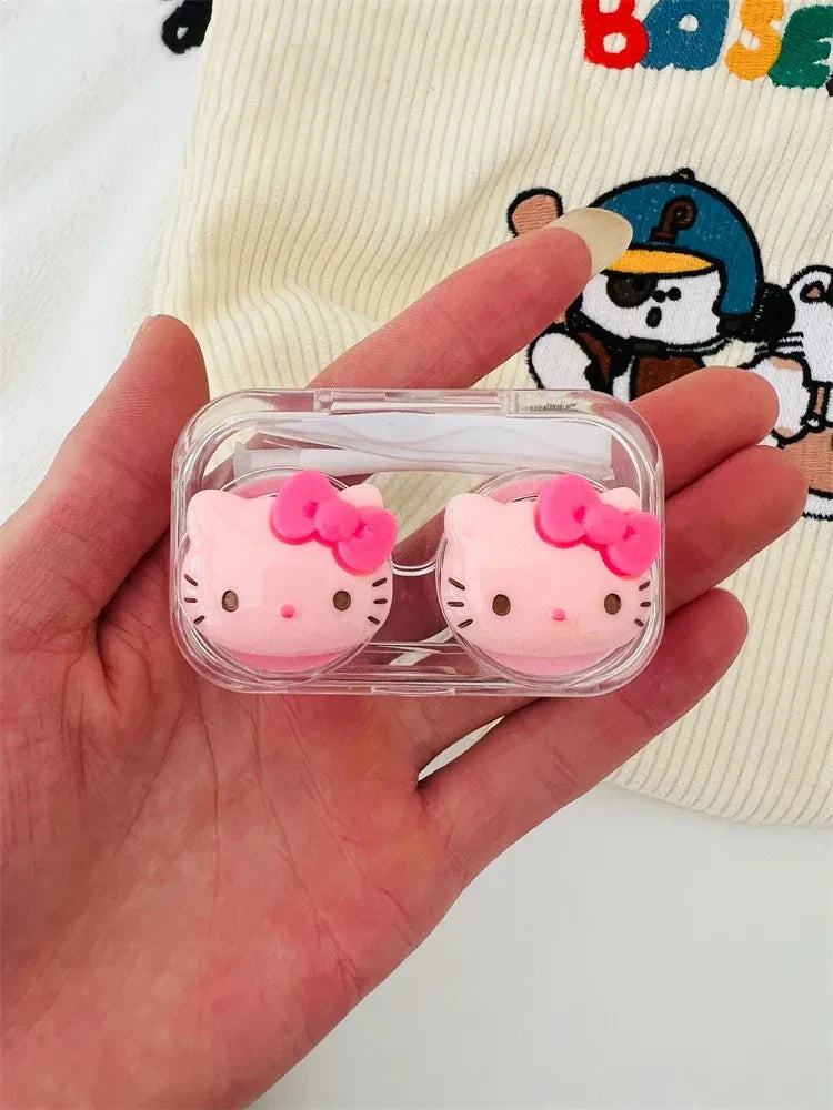 Transparent Cartoon Kawaii Portable Myopia Contact Lens Box for Girls'