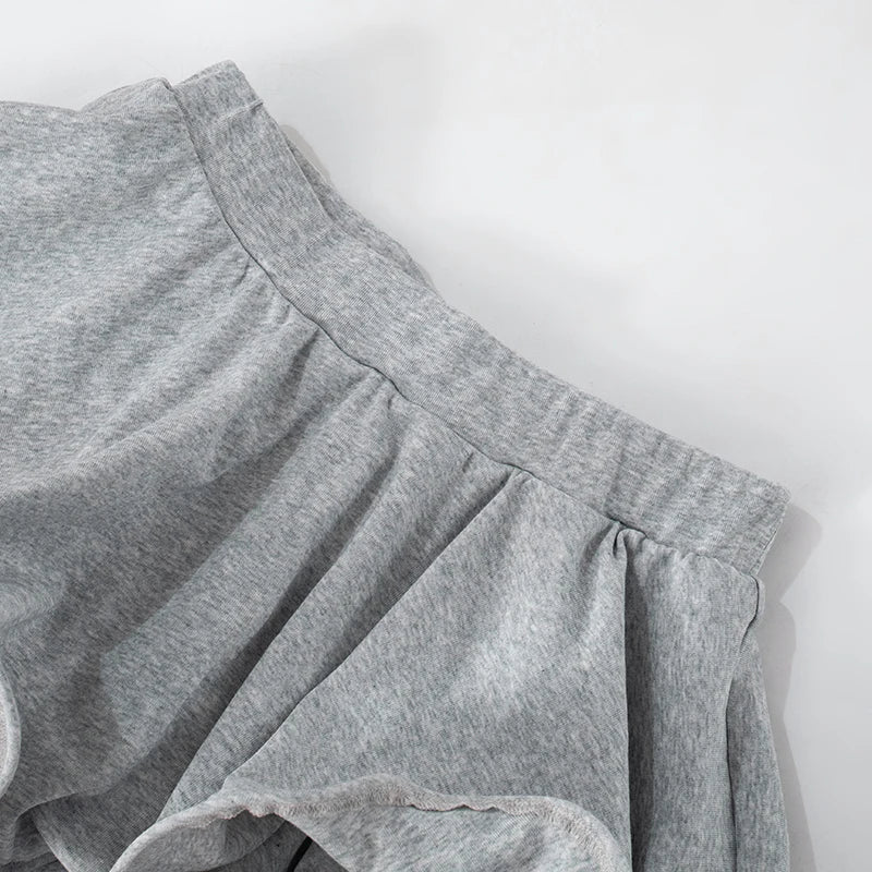 Irregular Tierred Mini Skirts Women Y2K Chic Puffy Wild Basic Coquette Style