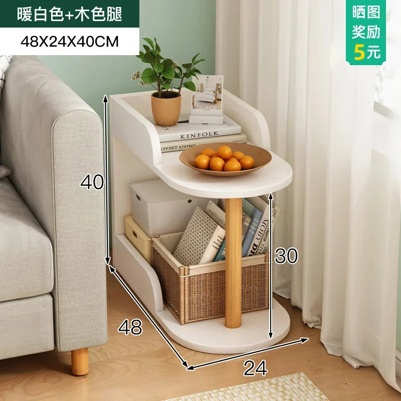 Side Table Ultra Narrow Book Shelf Creative Shelves Sofa Side Rack Bookcase