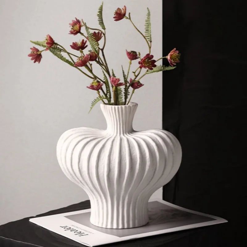 Imitation Ceramic Plastic Vase Home Living Room Plastic Chic Vase, Modern Minimalist Desktop Decor