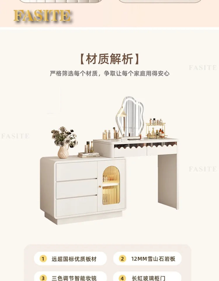 Modern Simple Makeup Table Household Bedroom Writing Desk Corner Desk Integrated Makeup Table