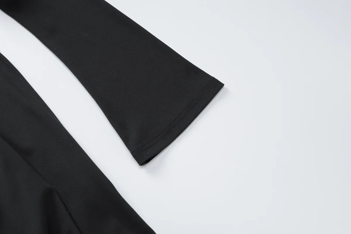 Off Shoulder Long Sleeves Slim Mini Dress Women's Sexy Elegant Outfit