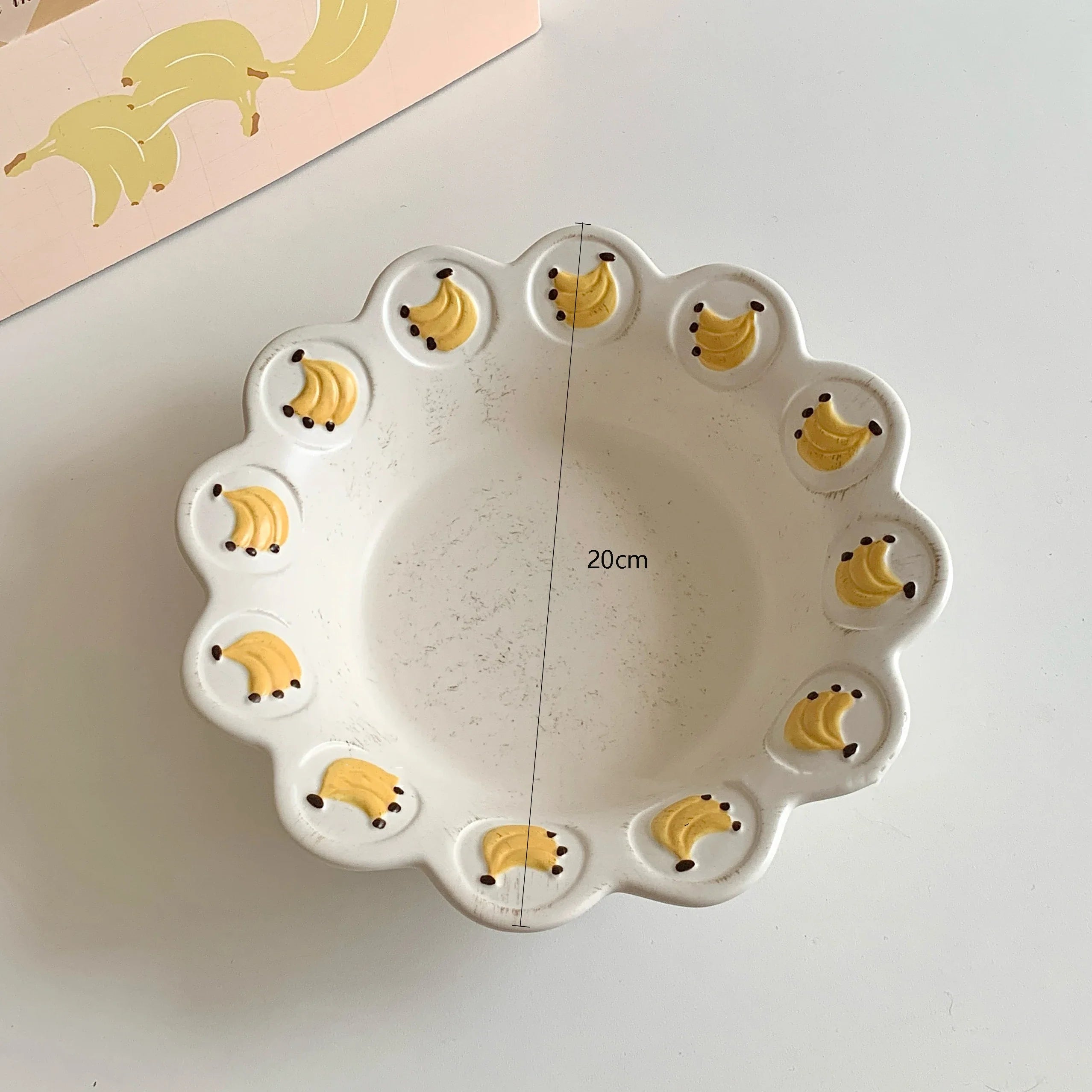 Luxury Ceramic Banana Pattern Round Cute Plates