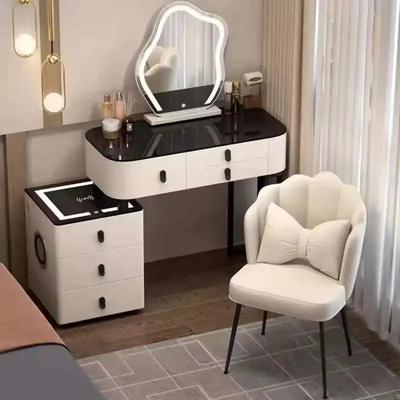 Luxury Shelf Cosmetics Makeup Dressing Table Bedroom Storage Drawers Vanity Table Modern
