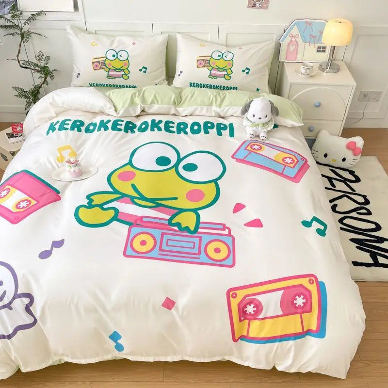 Hello Kitty Cartoon 4-piece set Bedding Set Pink Cats Kawaii Duvet Cover