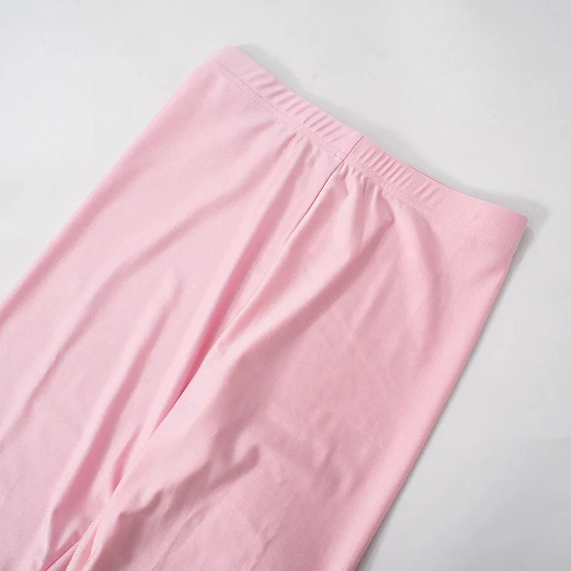 Casual Women 2 Piece Set Tracksuit Shorts Sleeve Crop Tops+Silky Leggings Matching