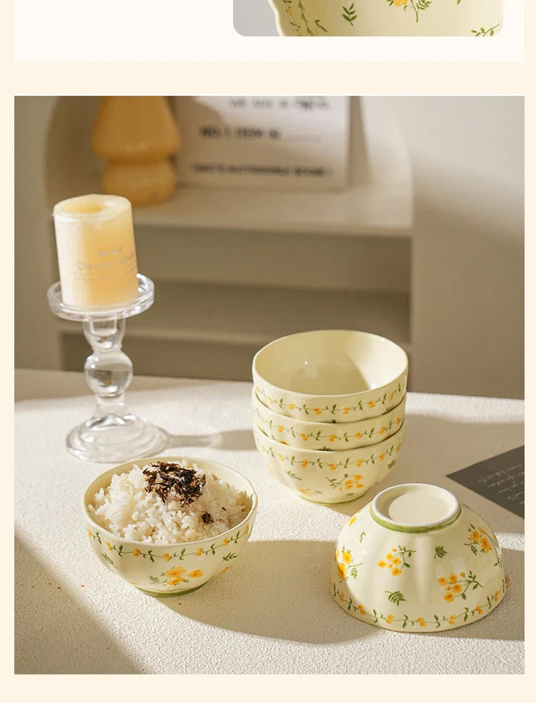 Porcelain Plate French Style Floral  Tableware