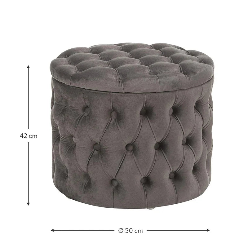 Luxury Sofa Footstool Fabric Storage Round Sofa Stool