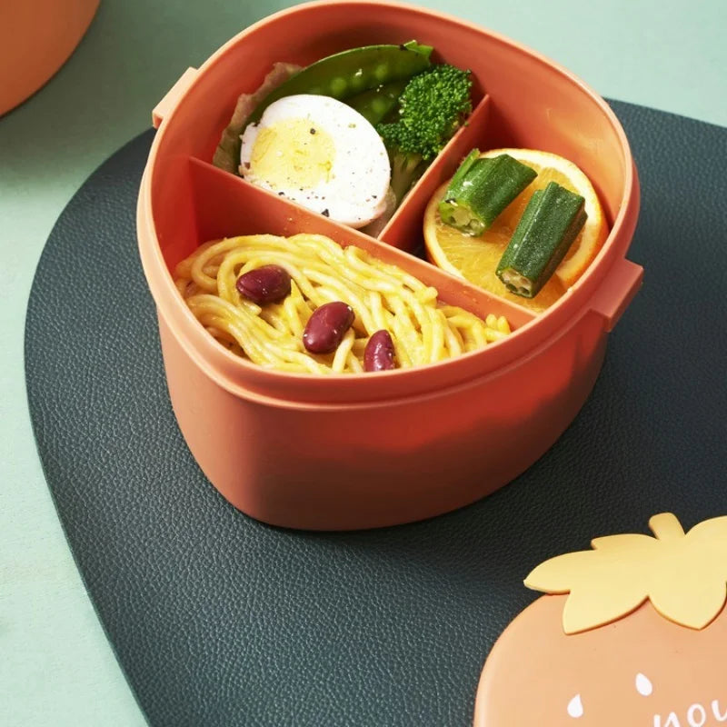 Strawberry Shape Lunch Box, 2 Layer Food Fruit Storage Bento Boxs