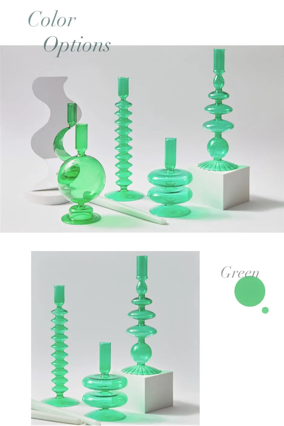 Taper Candle Holders Glass Candlesticks for Home Decoration Glass Vase