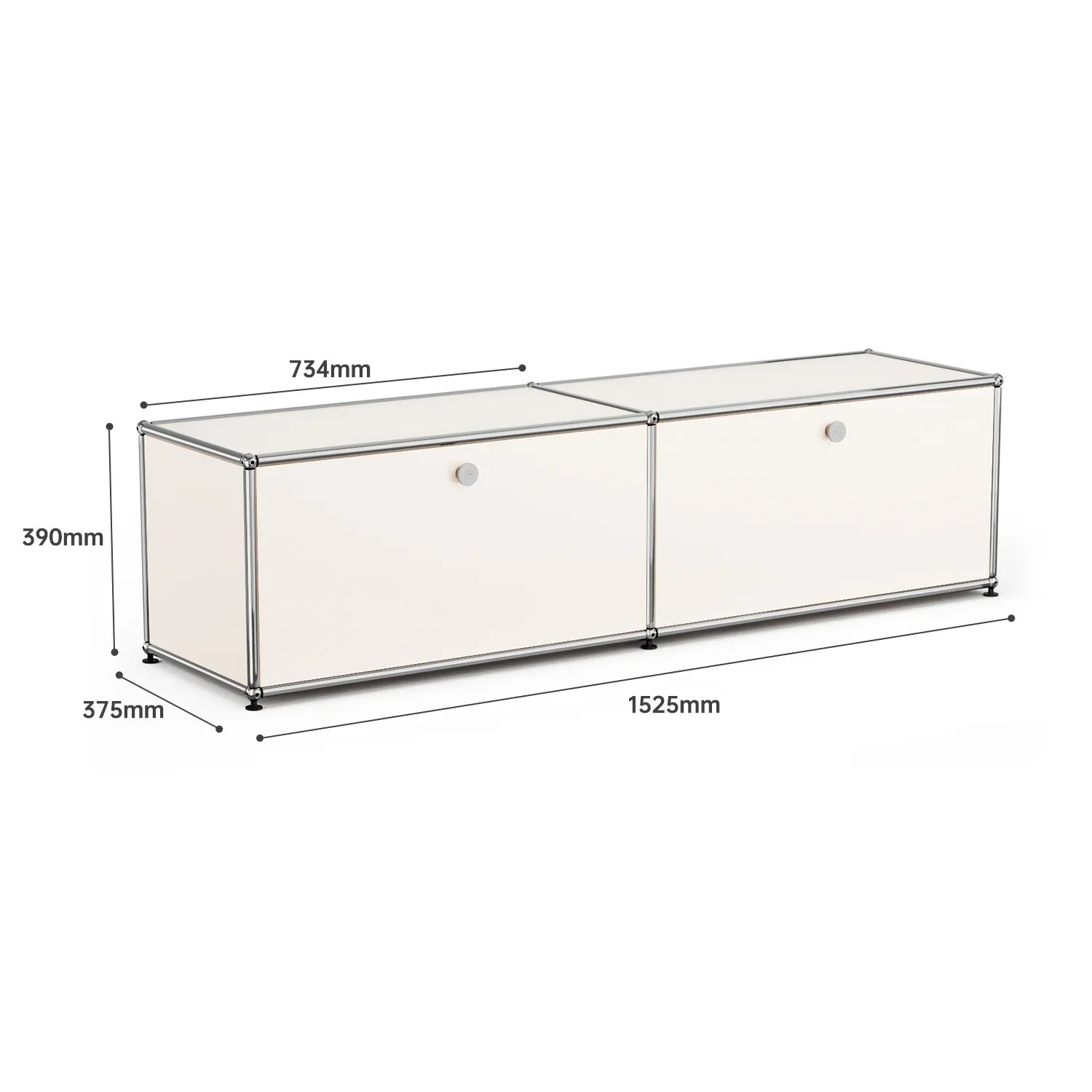 Modular Combination Storage Cabinet Middle Multi-function Haller Stainless Steel Structure with Door Furniture
