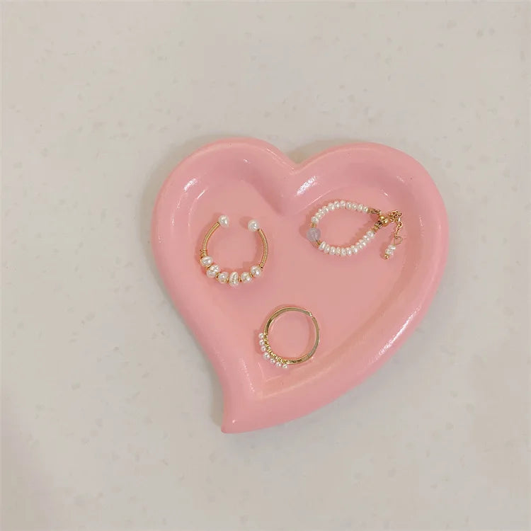 Creative Resin Trays Home Decor Jewelry Dish Heart Cloud Shape Storage Plate Organizer
