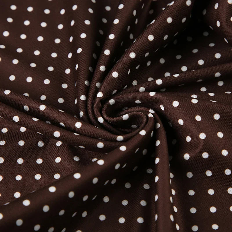 Sleeveless Short Dot Print Women Dresses Slim Fit Elegant Simple Office Lady Trendy Clothes