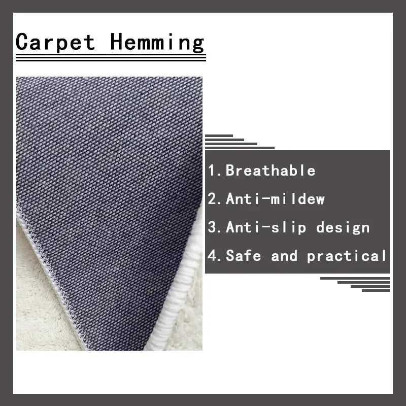 Irregular Living Room Large Area Carpets Minimalist Carpet Plush Soft Comfortable Rug