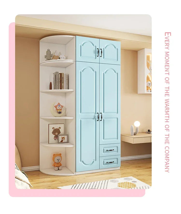 Two Door Wardrobe Clothing Organizer Korean Style Wooden Wardrobe - Heavy Duty