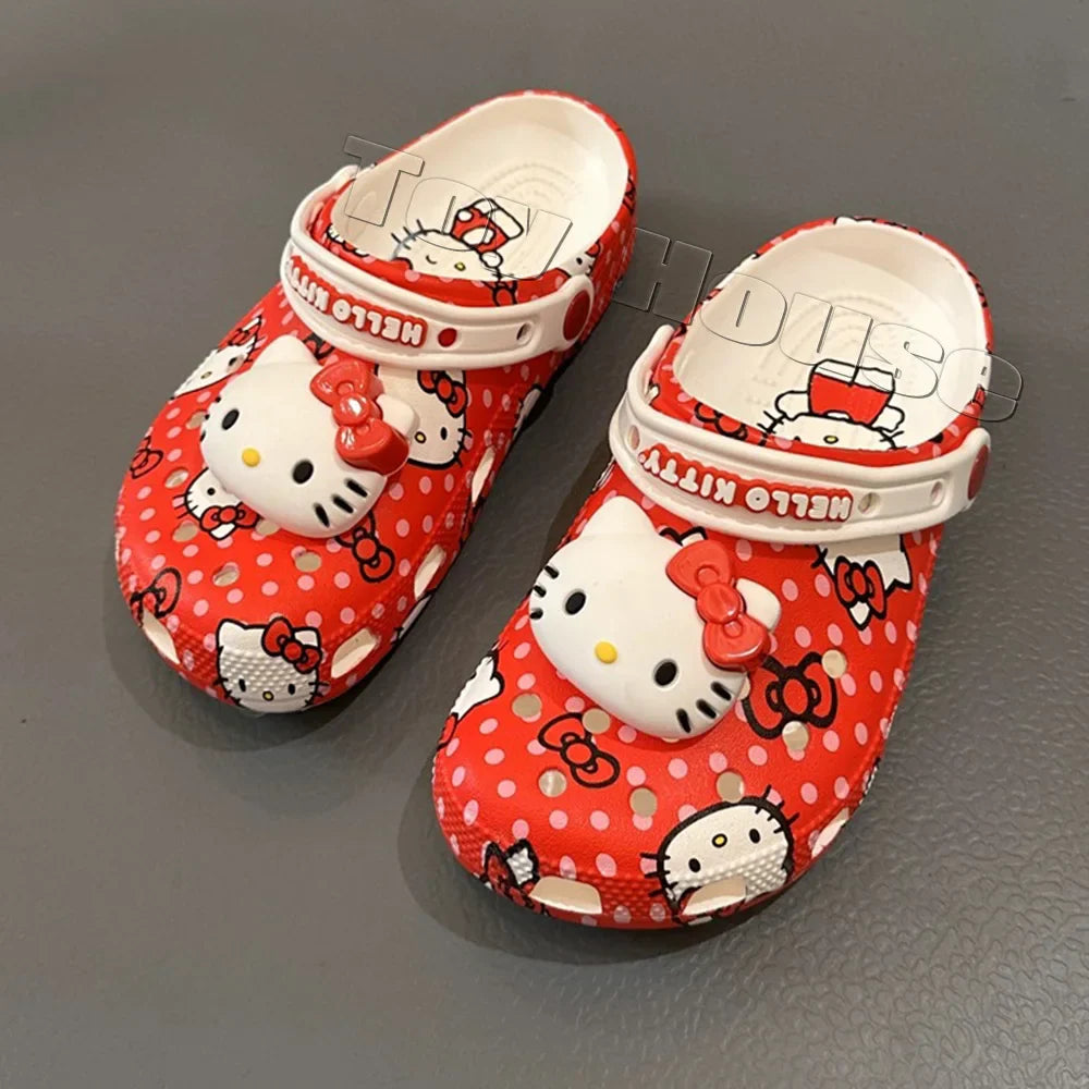 Hello Kitty Kawaii Sanrio Hole Sandals Slippers Sandals Kawaii Anime Shoes Summer Slippers
