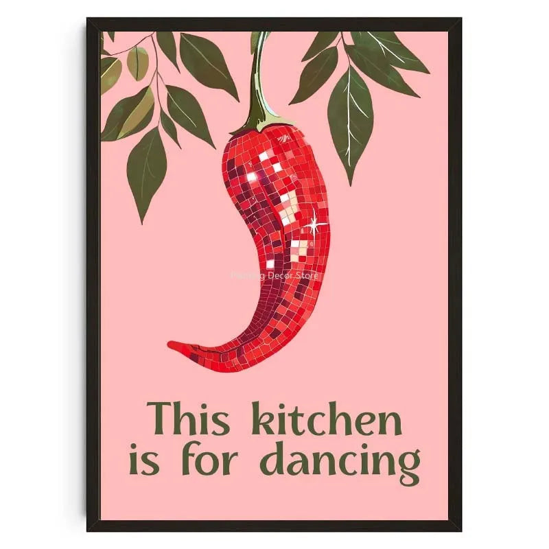 Retro Abstract Fruit Disco Ball Orange Miorrorball Creative Poster Canvas Paintings Wall Art Pictures