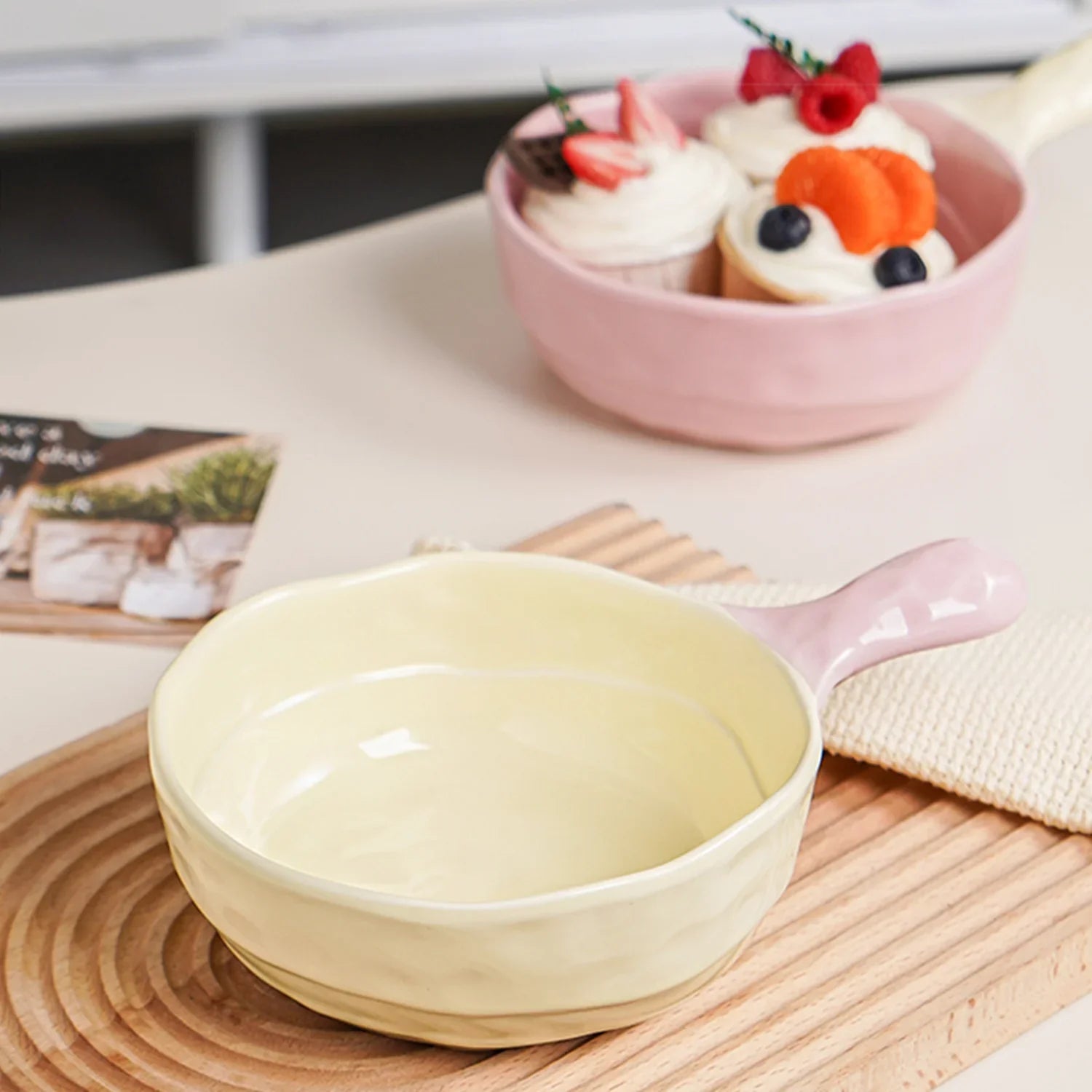 Large Ceramic Bowl with Handle, Multi Purpose, Dishwasher Safe, Heat Resistant, Microwave Ramen Bowl