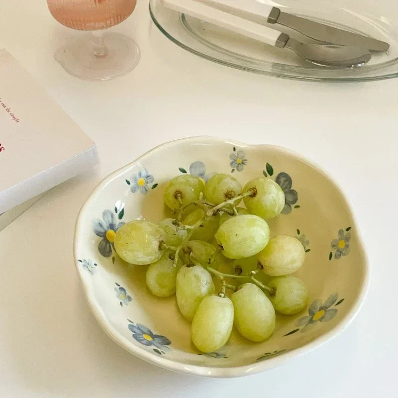 Ceramic Hand Pinched Irregular Style Flower Bowl