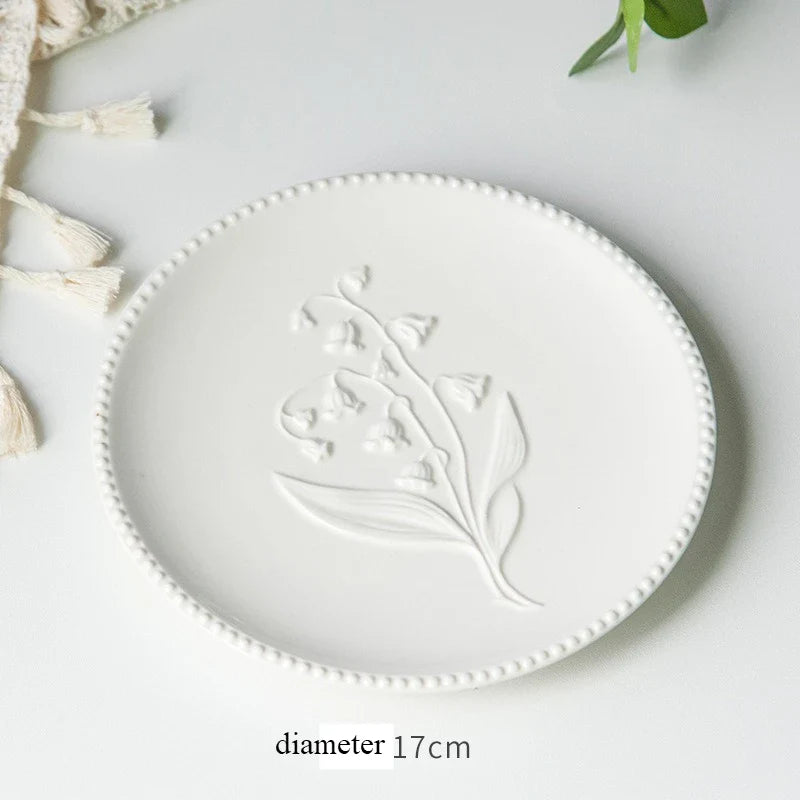 Lace Bell Orchid Series Ceramic Plate