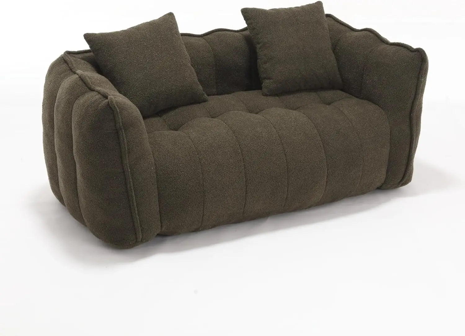 Twin Size Bean Bag Chairs Sofa, Giant Bean Bag Couch for Adults, Memory Foam Filled Loveseat Bean Bag Sofa, Comfy Lazy Sofa