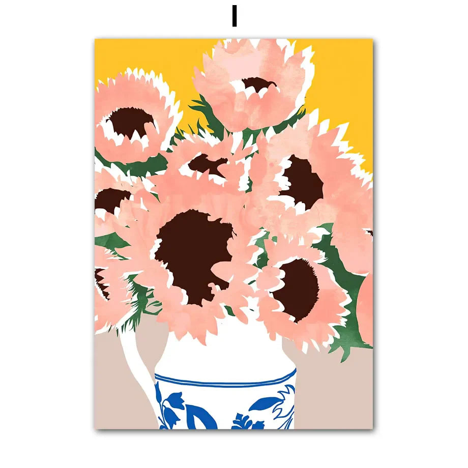 Garden Lemon Fruit Flower Plants Abstract Illustration Poster And Prints Wall Art Canvas Painting Pictures For Decor