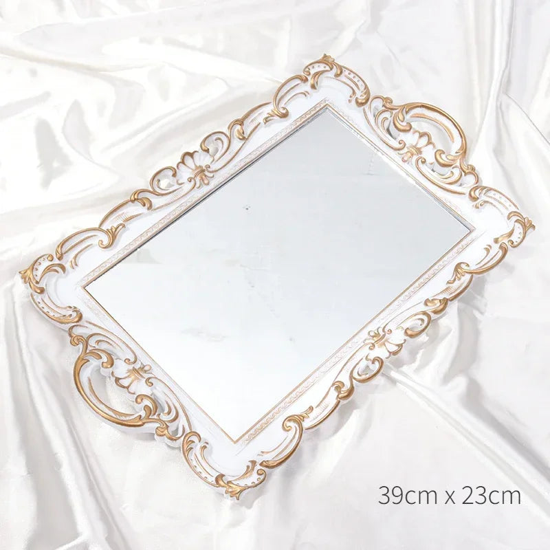 Vintage Oval Jewelry Display Tray Mirror