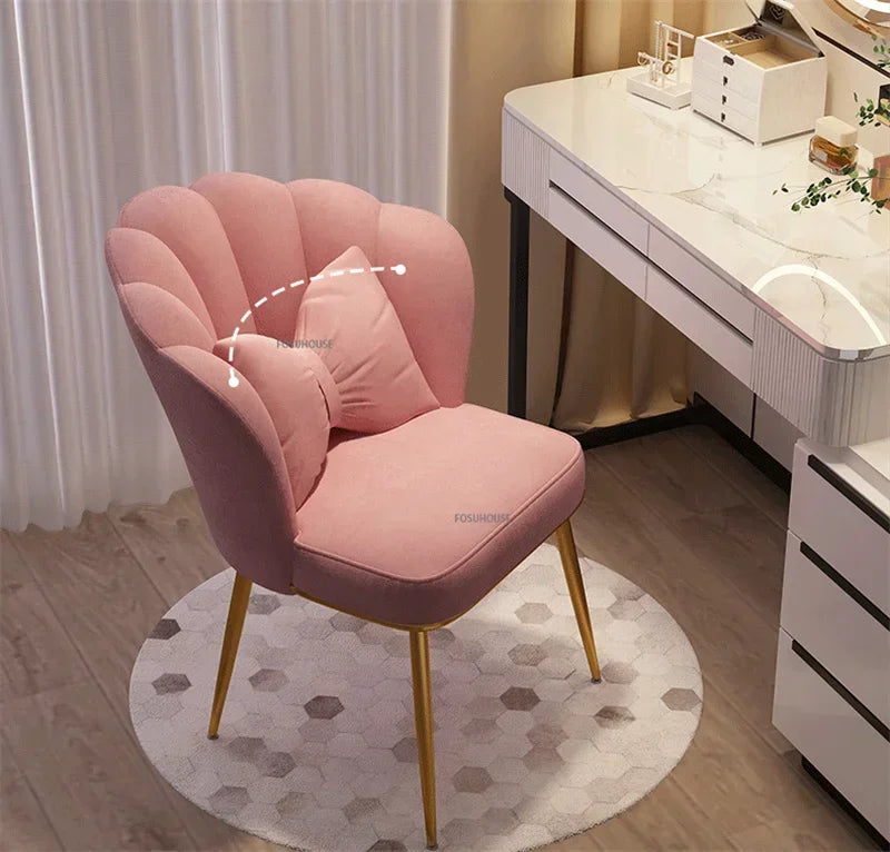 Minimalist Backrest Chair Makeup Stool Vanity Cute Light Luxury Dressing Table Modern Furniture