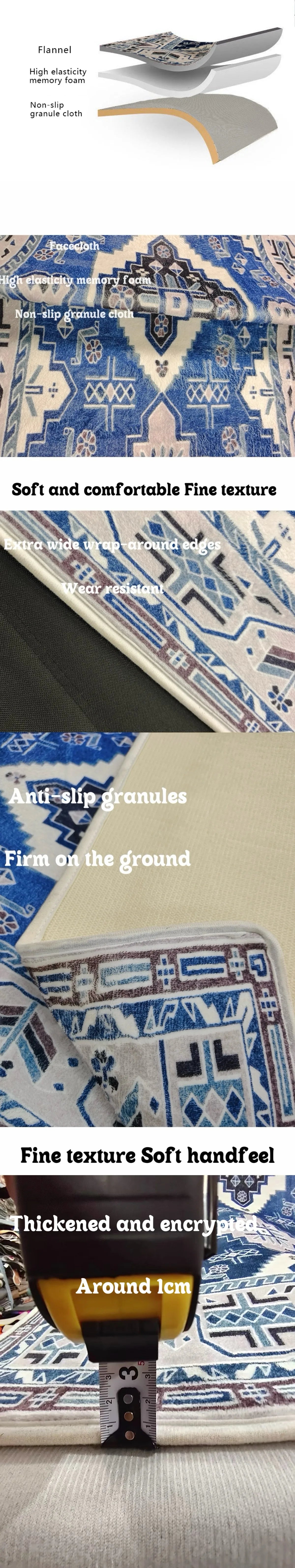 Daisy Pattern Bedroom Flannel Carpet Non-Slip Laundry Room Bedroom Kitchen Entryway Home Decoration