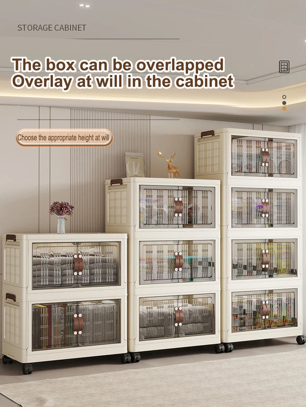 Large Capacity Multifunction Folding Storage Cabinet Dustproof Wardrobe Closet Organizer Easy-to-Install Storage Boxes