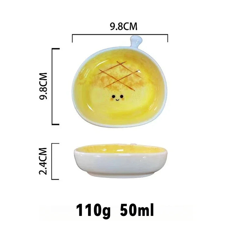 Croissant Plate Ceramic Seasoning Disc Creative Dipping Sauce Plate Cute Dessert Plate and Irregular-shaped Butterfly