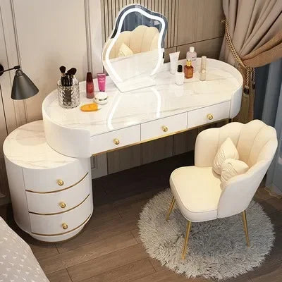 Vanity Table Women Luxury European Big Stool Study Dressing Table Organizer Home Furniture