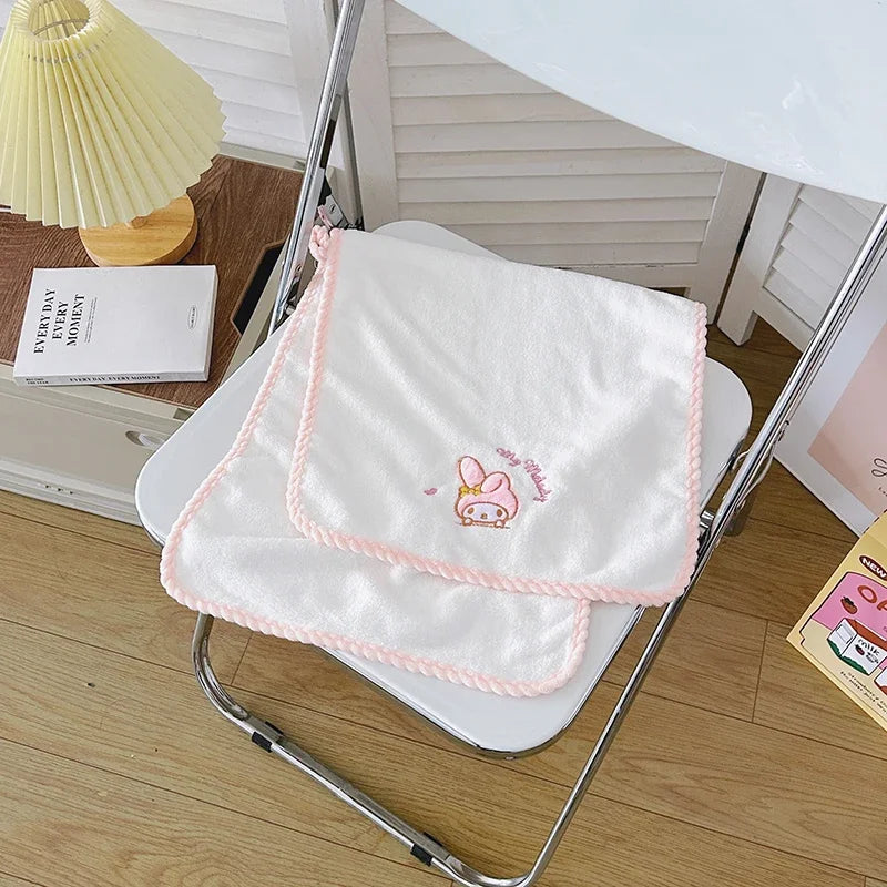 Sanrio Hellokitty Anime Body Bath Towel Pink Beauty Melody Soft face hand Microfiber Towel Fitness Sports Spa Bathrobe