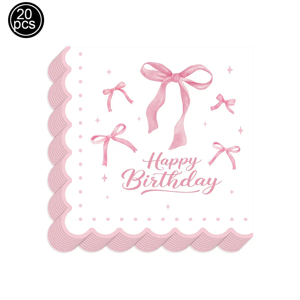 Pink Bow Paper Baking Cups Cupcake Wrappers Bow Cupcake Toppers