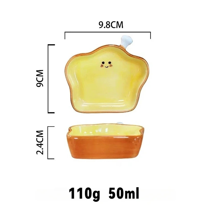 Croissant Plate Ceramic Seasoning Disc Creative Dipping Sauce Plate Cute Dessert Plate and Irregular-shaped Butterfly